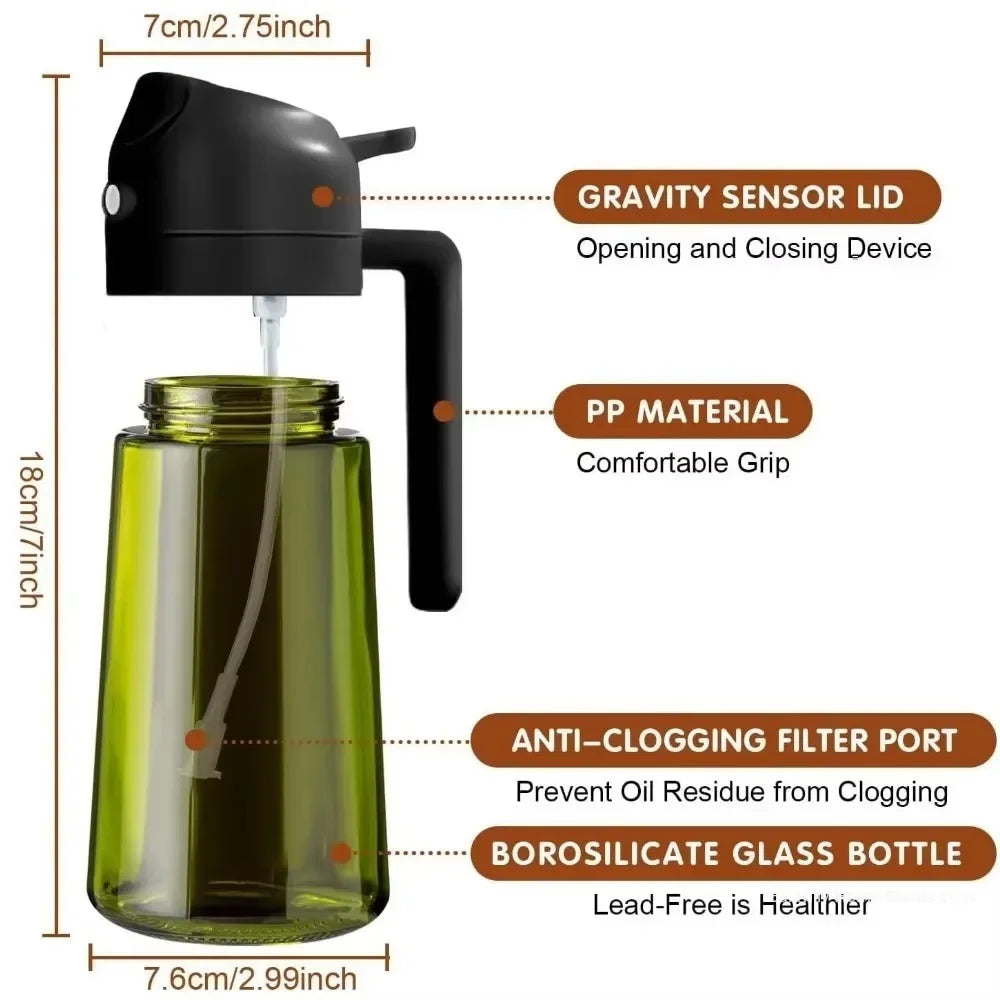 2 in 1 Oil Glass bottle