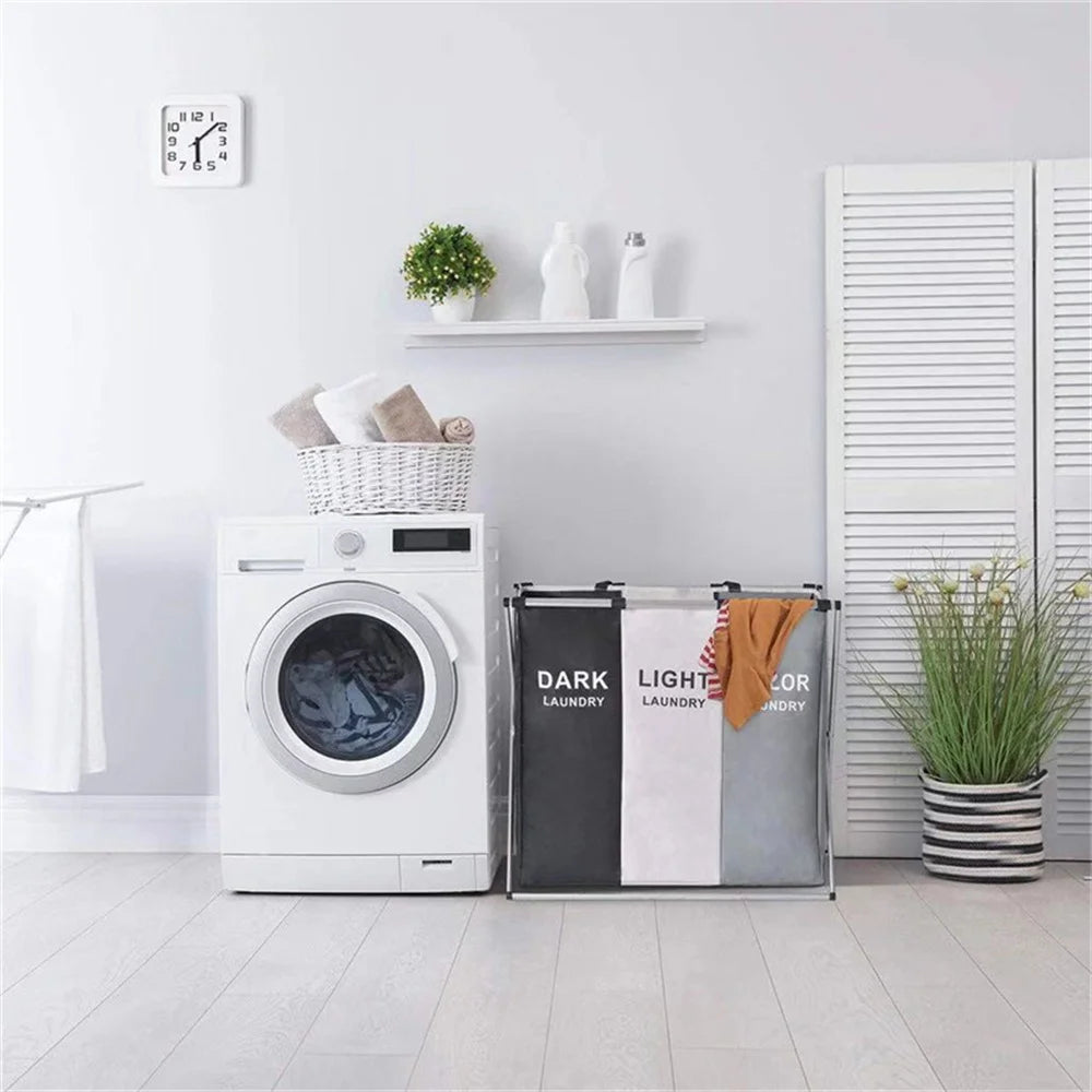 3 Grids Laundry Basket