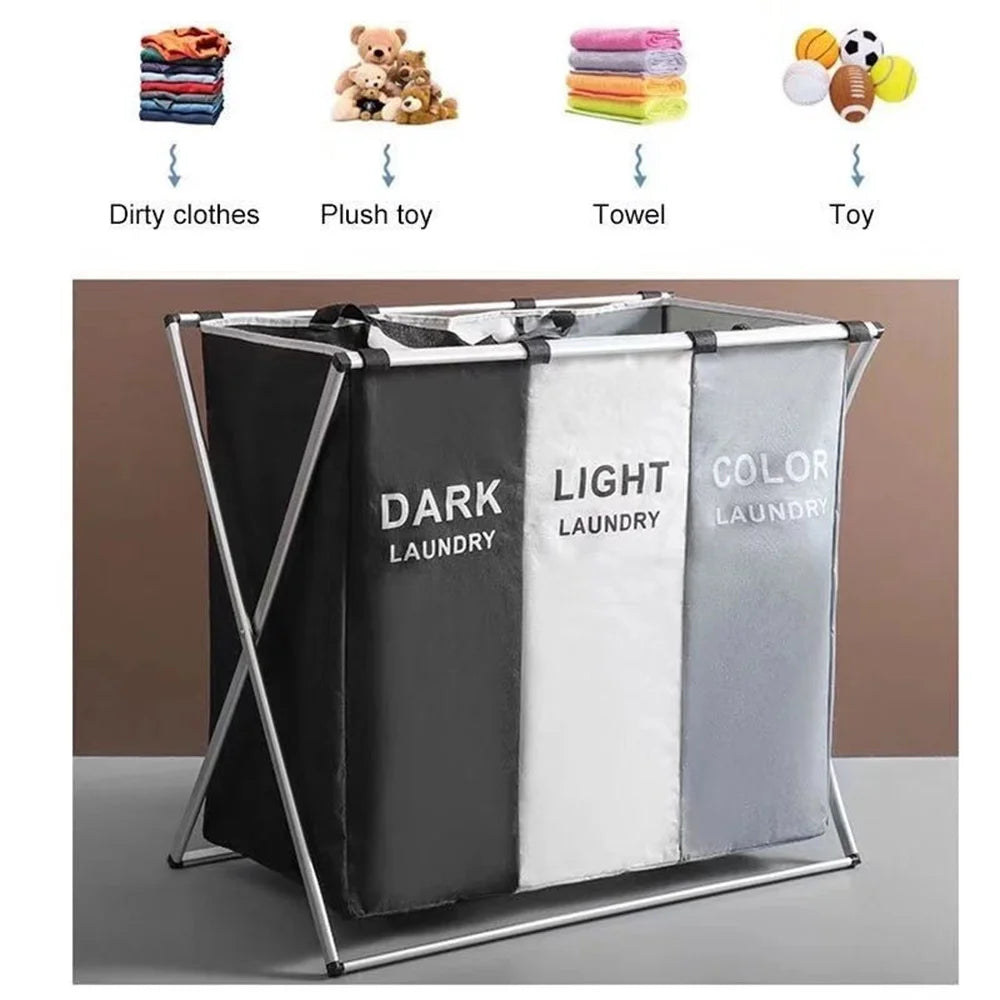 3 Grids Laundry Basket