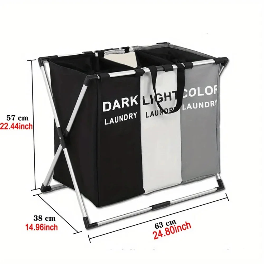 3 Grids Laundry Basket