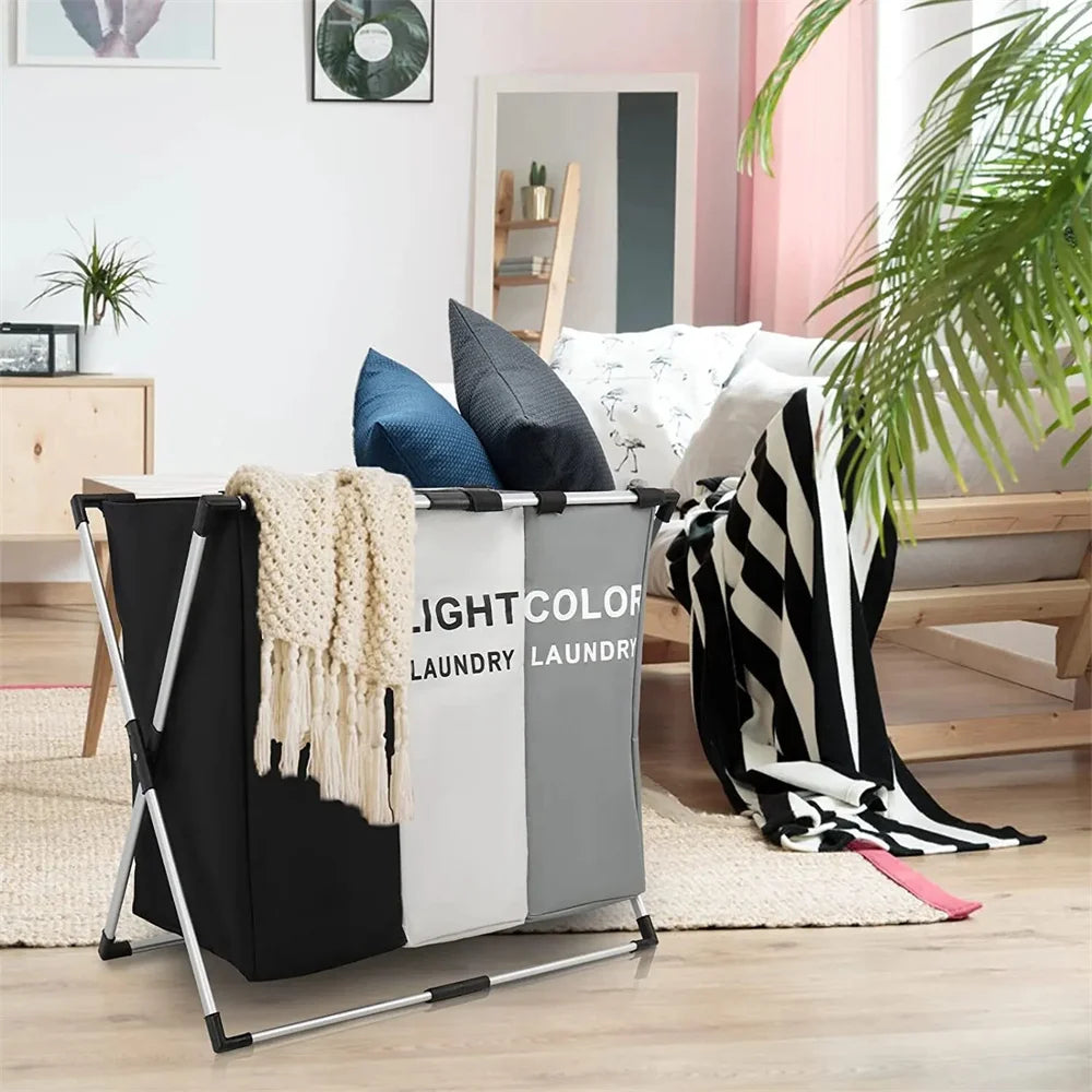 3 Grids Laundry Basket