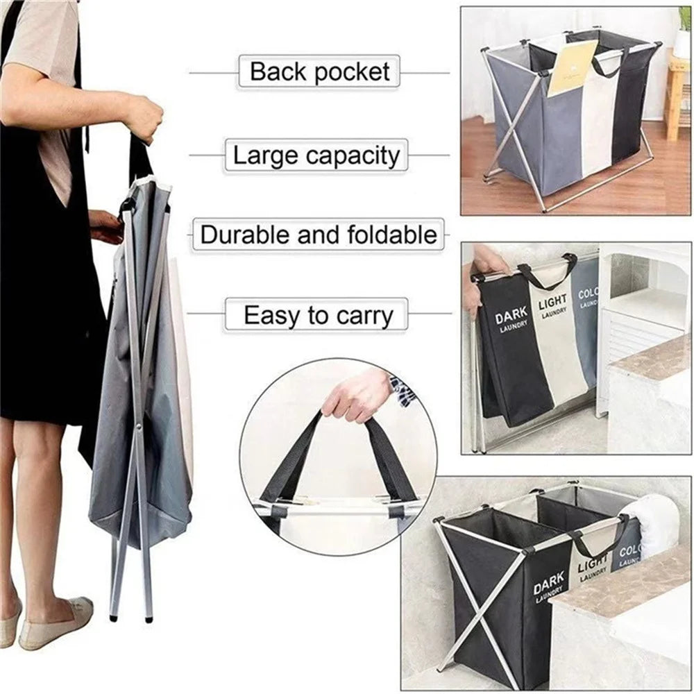 3 Grids Laundry Basket