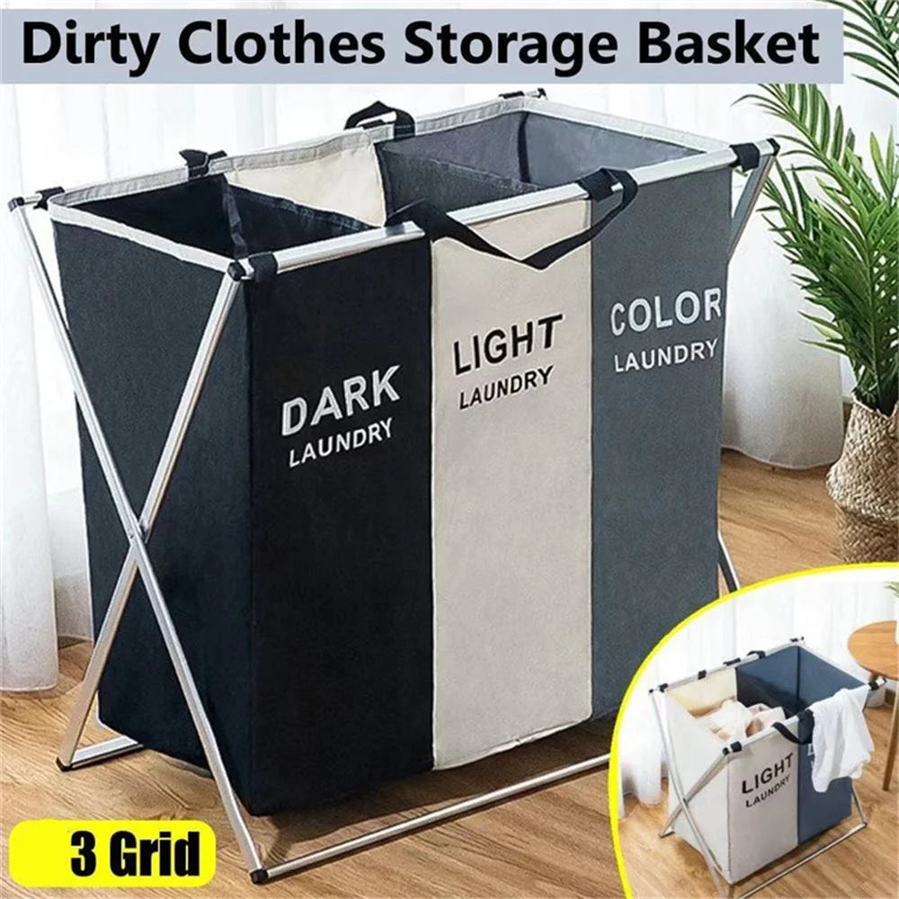 3 Grids Laundry Basket